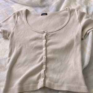 Brandy Melville white button up shirt